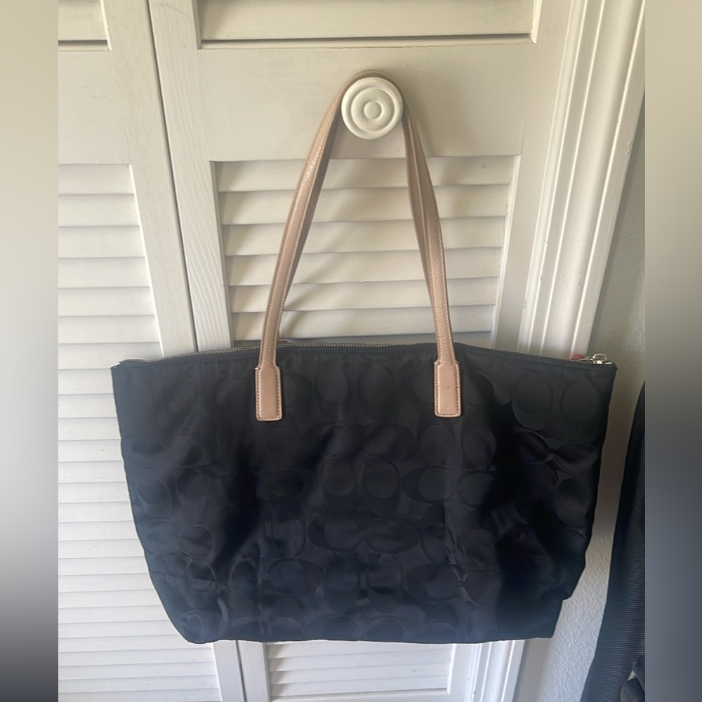 Coach Legacy Weeknd Signature Black Nylon East West Tote - Picture 5 of 12